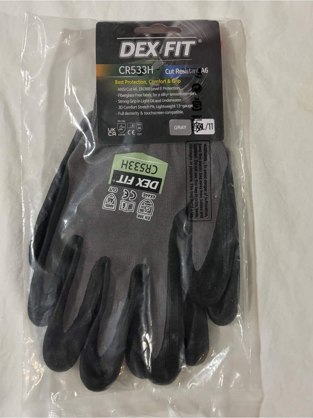 Dex Fit cut resistant gloves XXL NWT